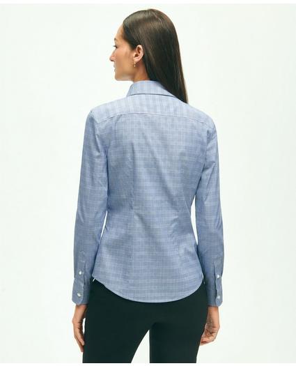 Fitted Stretch Supima® Cotton Non-Iron Glen Plaid Dress Shirt, image 2