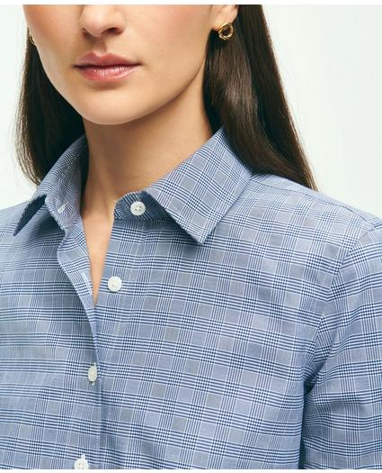 Fitted Stretch Supima® Cotton Non-Iron Glen Plaid Dress Shirt, image 3