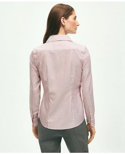 Fitted Stretch Supima® Cotton Non-Iron Double Stripe Shirt, image 2