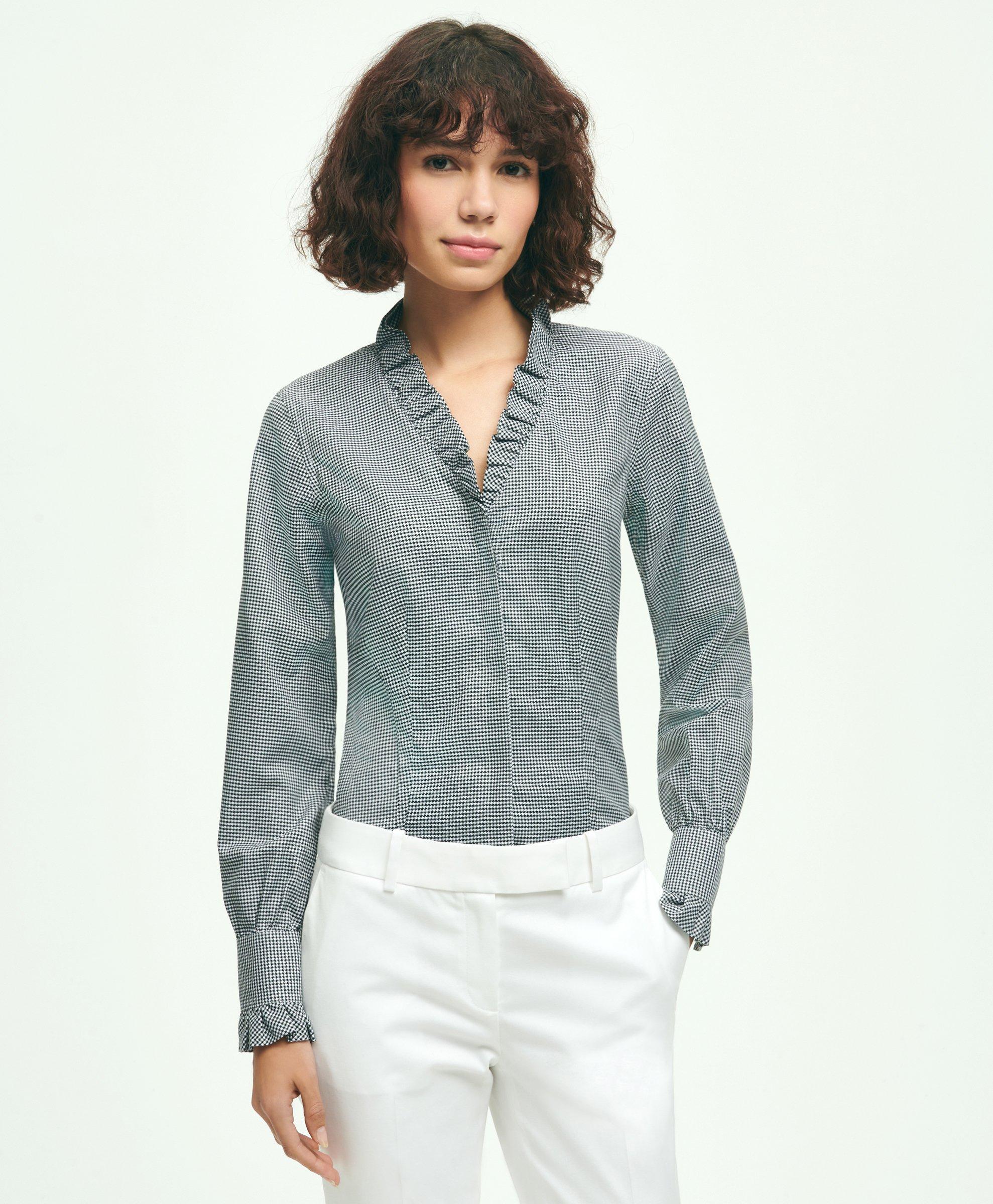 Grey best sale ruffle shirt