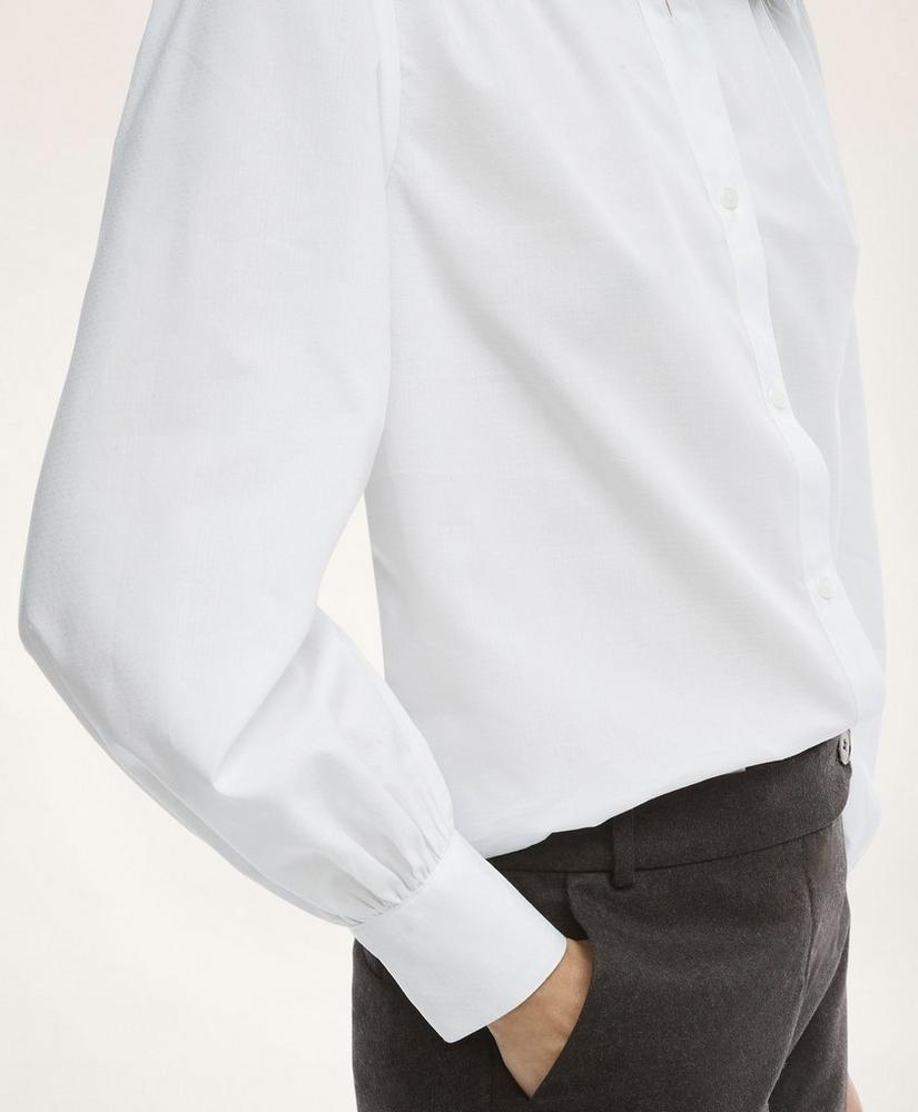 Cotton Poplin Shirred Shirt, image 4