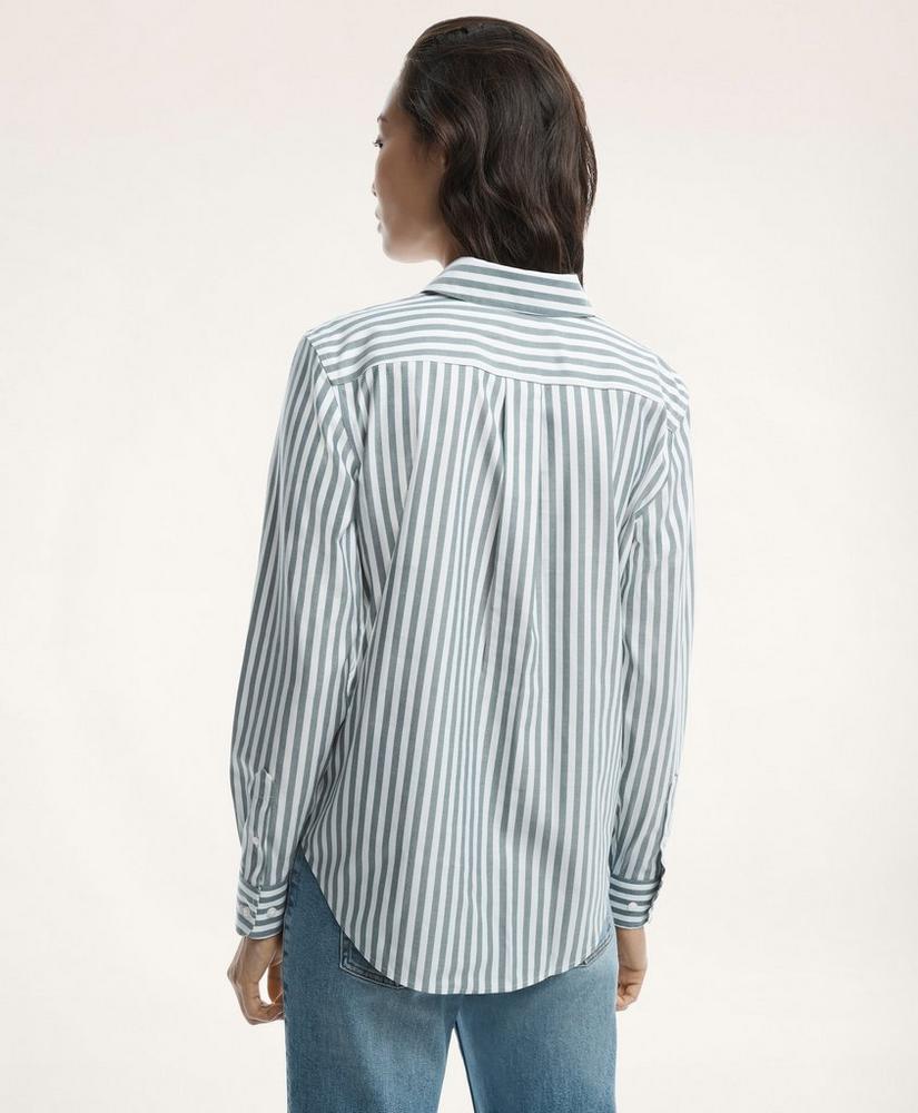 Classic Fit Non-Iron Stretch Supima® Cotton Stripe Dress Shirt, image 2