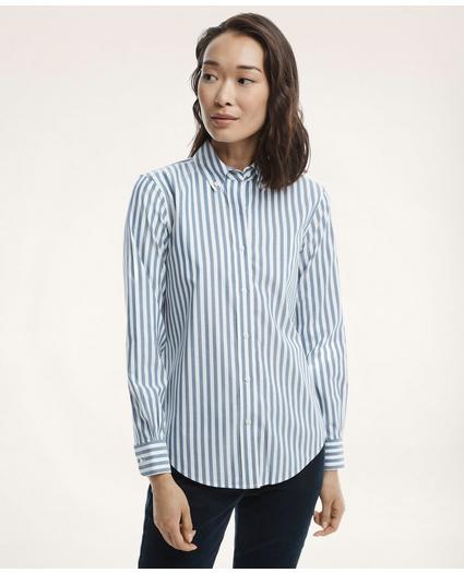 Classic Fit Non-Iron Stretch Supima® Cotton Stripe Dress Shirt, image 1