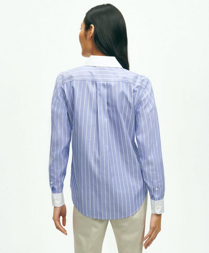 Classic Fit Non-Iron Stretch Supima® Cotton Stripe Shirt, image 2