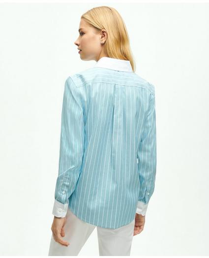 Classic Fit Non-Iron Stretch Supima® Cotton Stripe Shirt, image 2