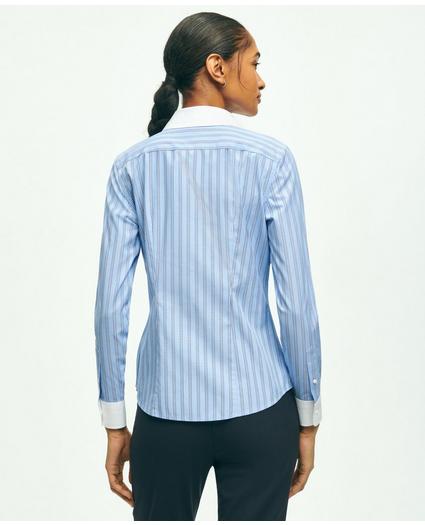 Fitted Supima® Cotton Non-Iron Striped Shirt, image 3