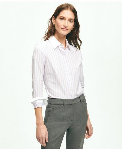Fitted Supima® Cotton Non-Iron Striped Shirt, image 1