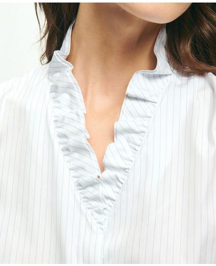 Fitted Non-Iron Stretch Supima® Cotton Stripe Sleeveless Shirt, image 4
