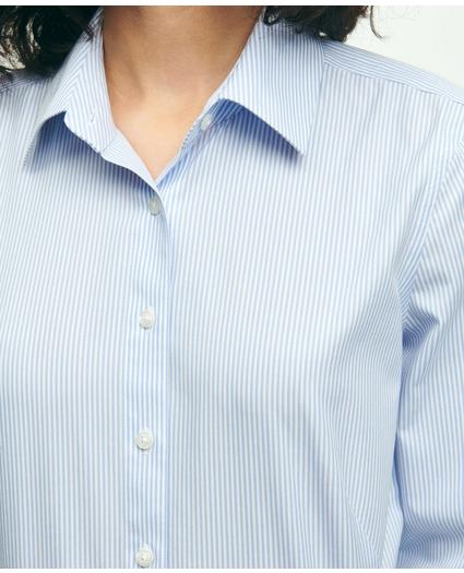 Fitted Stretch Supima® Cotton Non-Iron Mini Stripe Dress Shirt, image 5