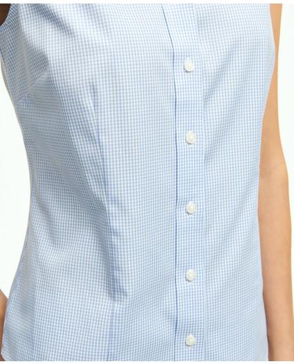 Fitted Supima® Cotton Non-Iron Sleeveless Gingham Shirt, image 4