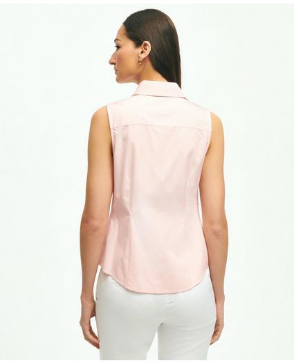 Fitted Supima® Cotton Non-Iron Sleeveless Gingham Shirt, image 3