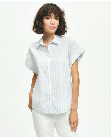 Cotton Relaxed Oversize Cap Sleeve Shirt, image 1