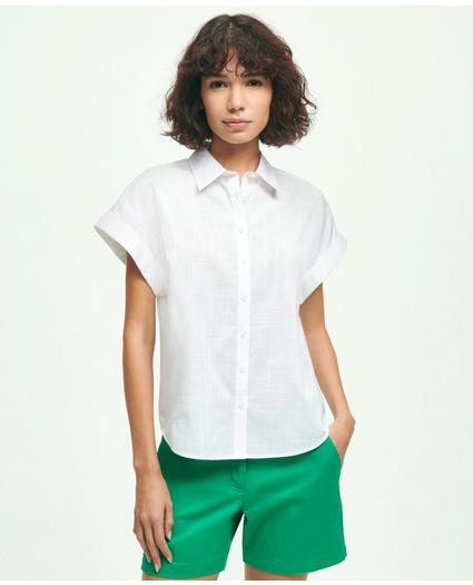 Cotton Relaxed Oversize Cap Sleeve Shirt, image 1