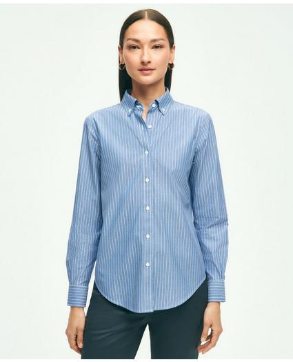Classic Fit Stretch Supima® Cotton Non-Iron Striped Dress Shirt, image 1