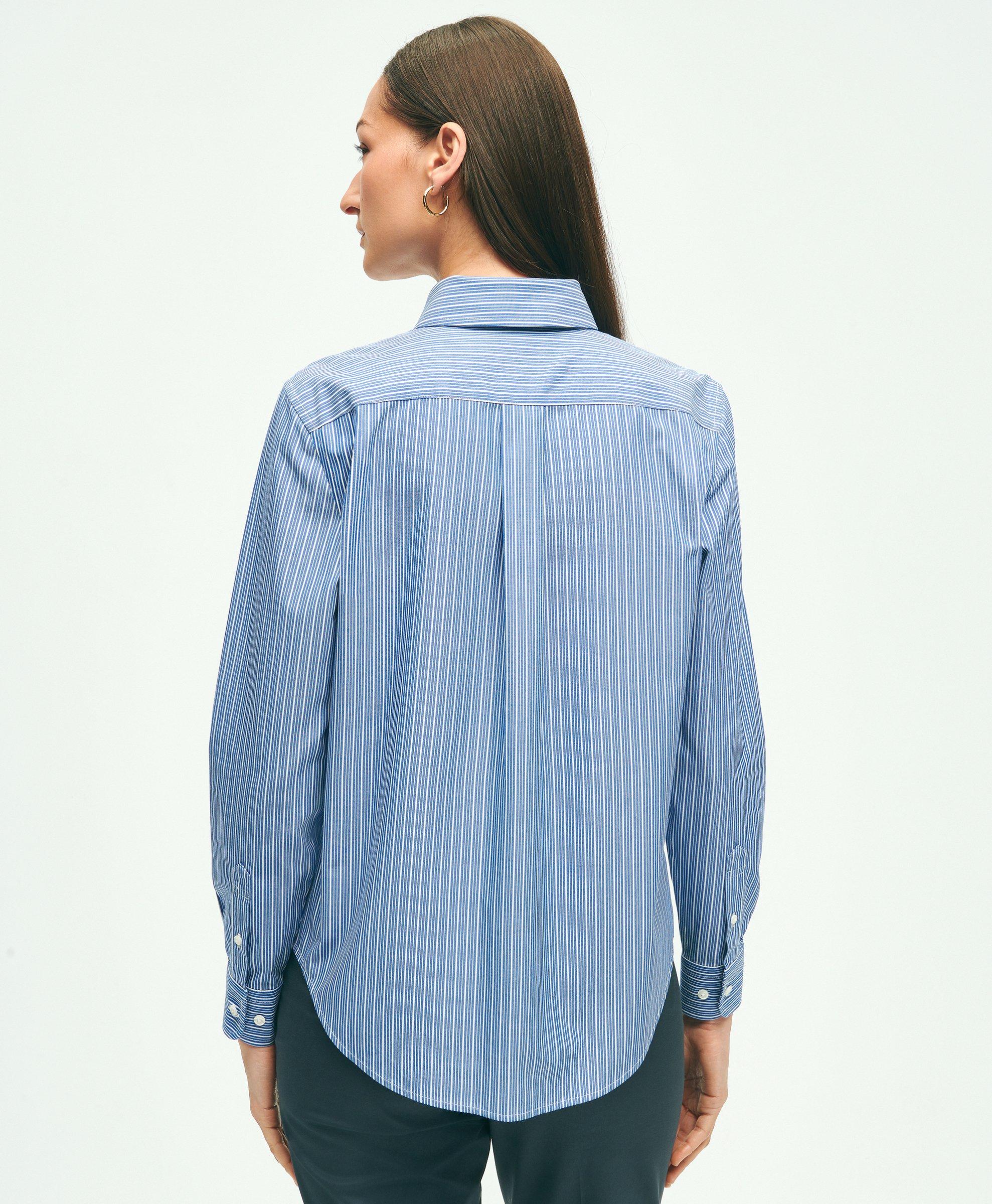 Classic Fit Stretch Supima® Cotton Non-Iron Striped Dress Shirt