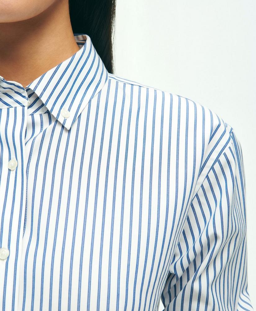 Relaxed Fit Stretch Supima® Cotton Non-Iron Striped Dress Shirt, image 2