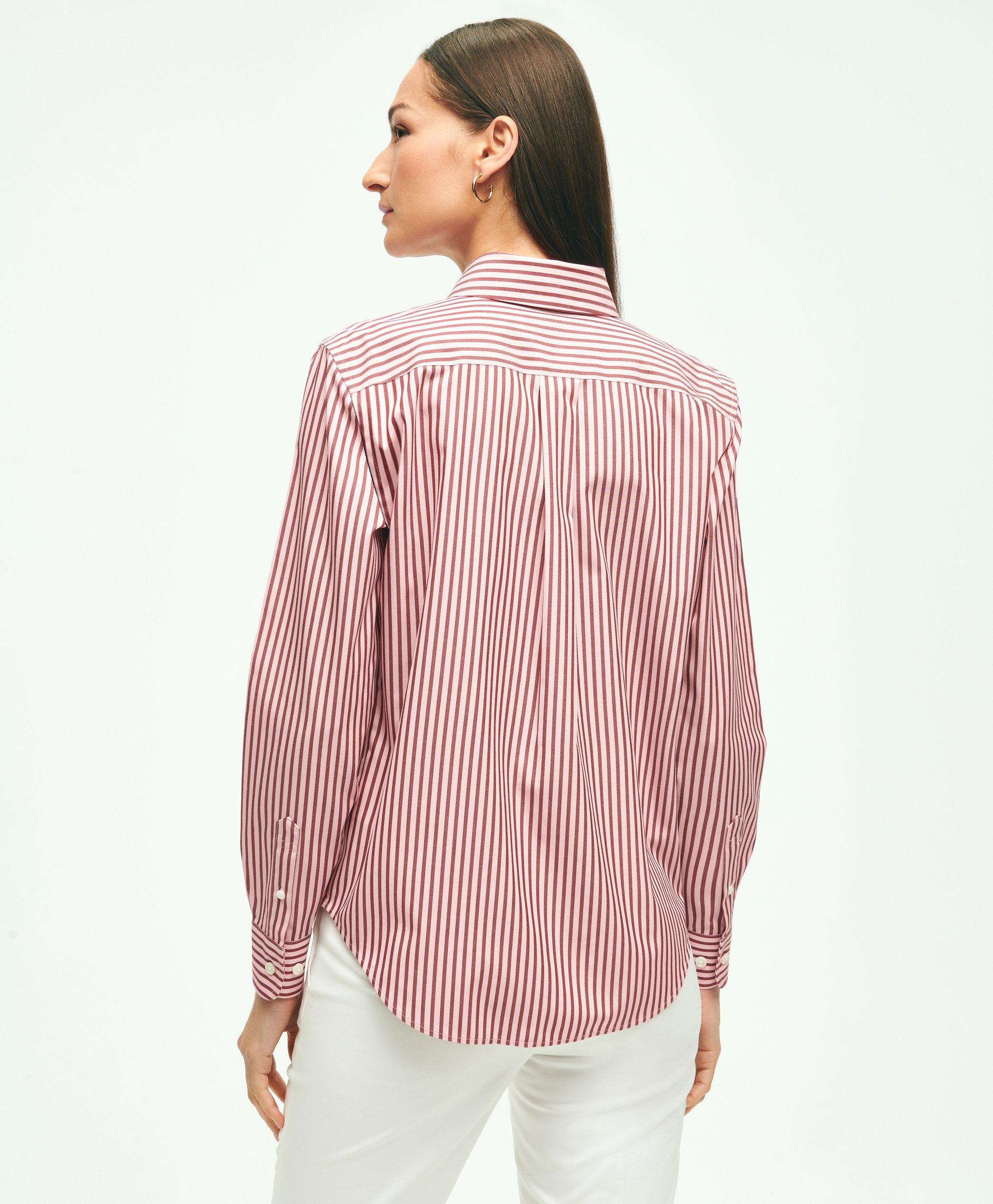 Burgundy striped outlet shirt womens