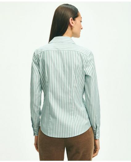 Fitted Stretch Supima® Cotton Non-Iron Multi-Stripe Dress Shirt, image 2