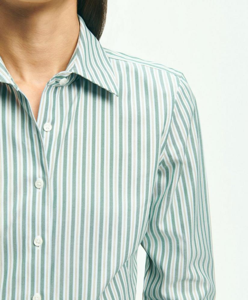 Fitted Stretch Supima® Cotton Non-Iron Multi-Stripe Dress Shirt, image 3