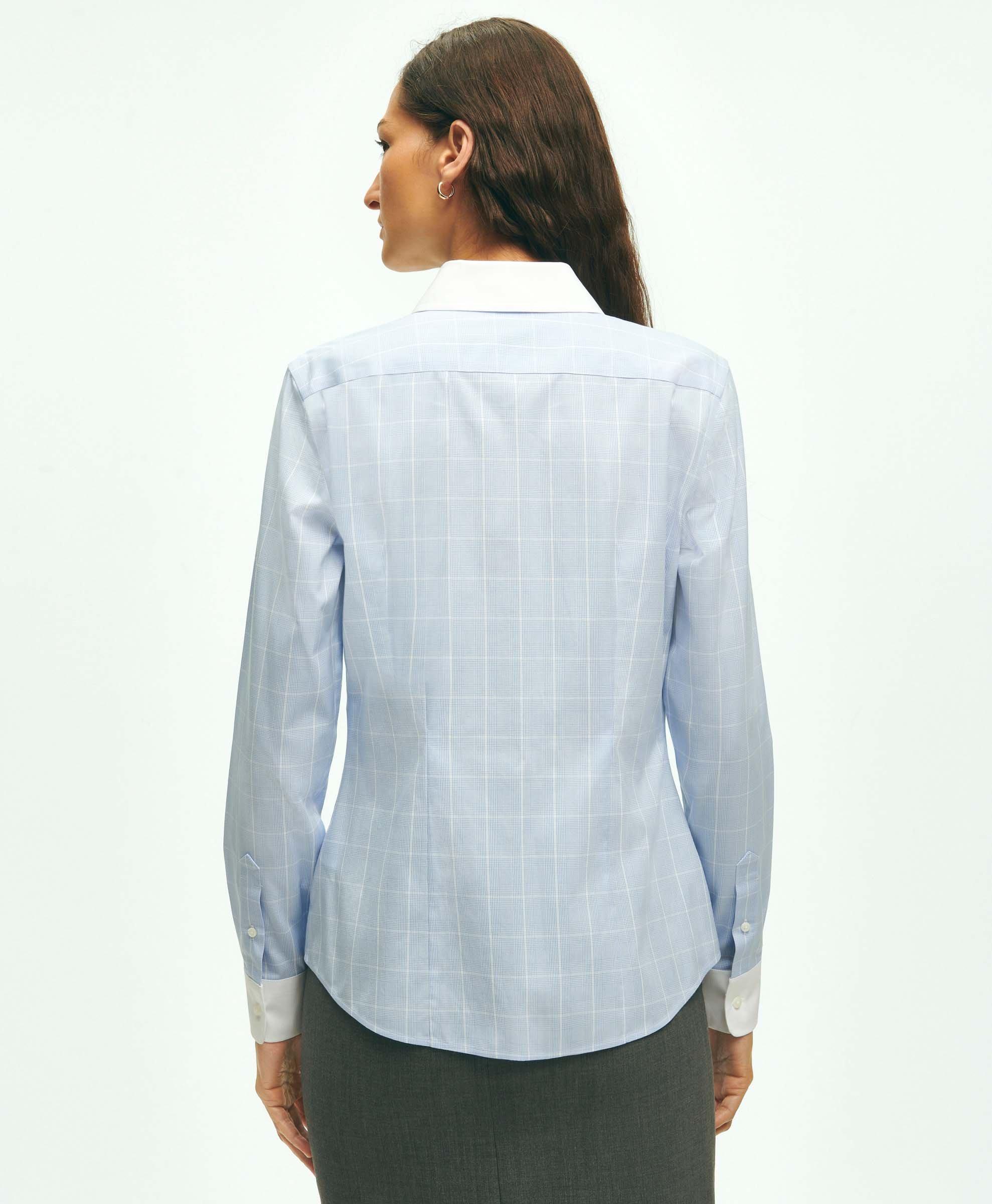 Women's blue shirt with hotsell white collar and cuffs