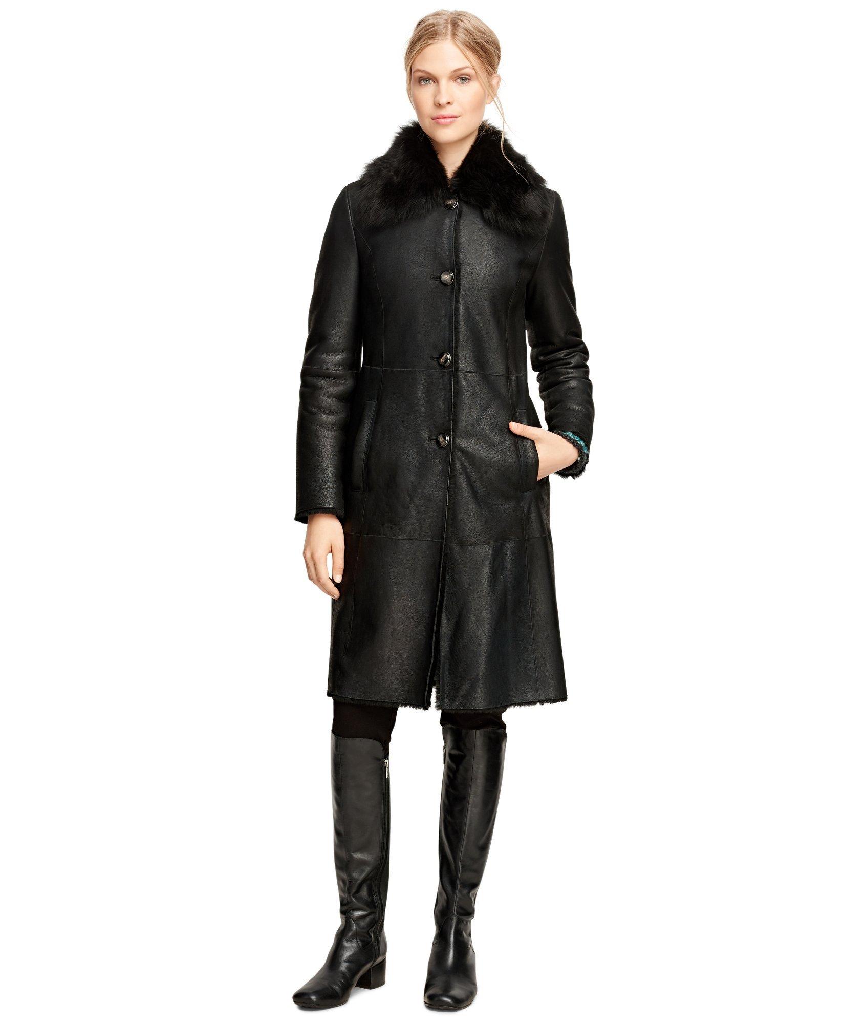 brooks brothers shearling coat