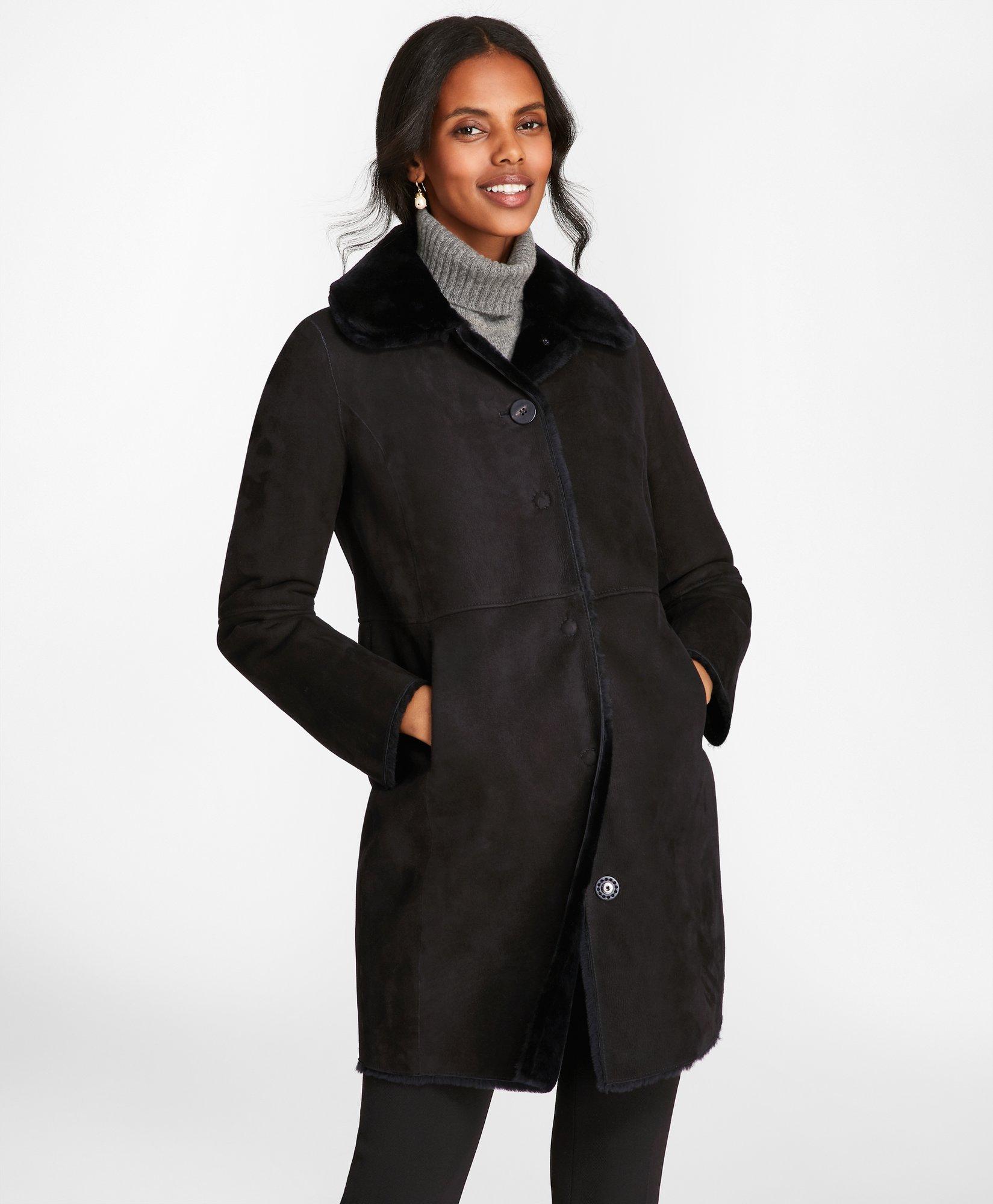 brooks brothers shearling coat