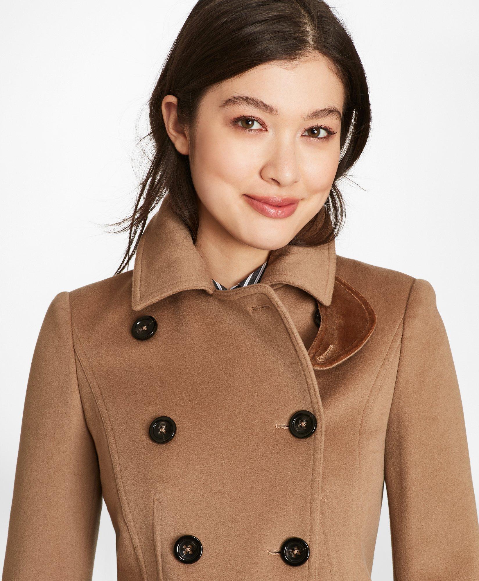 Brushed Wool-Blend Double-Breasted Coat in Jackets & Outerwear