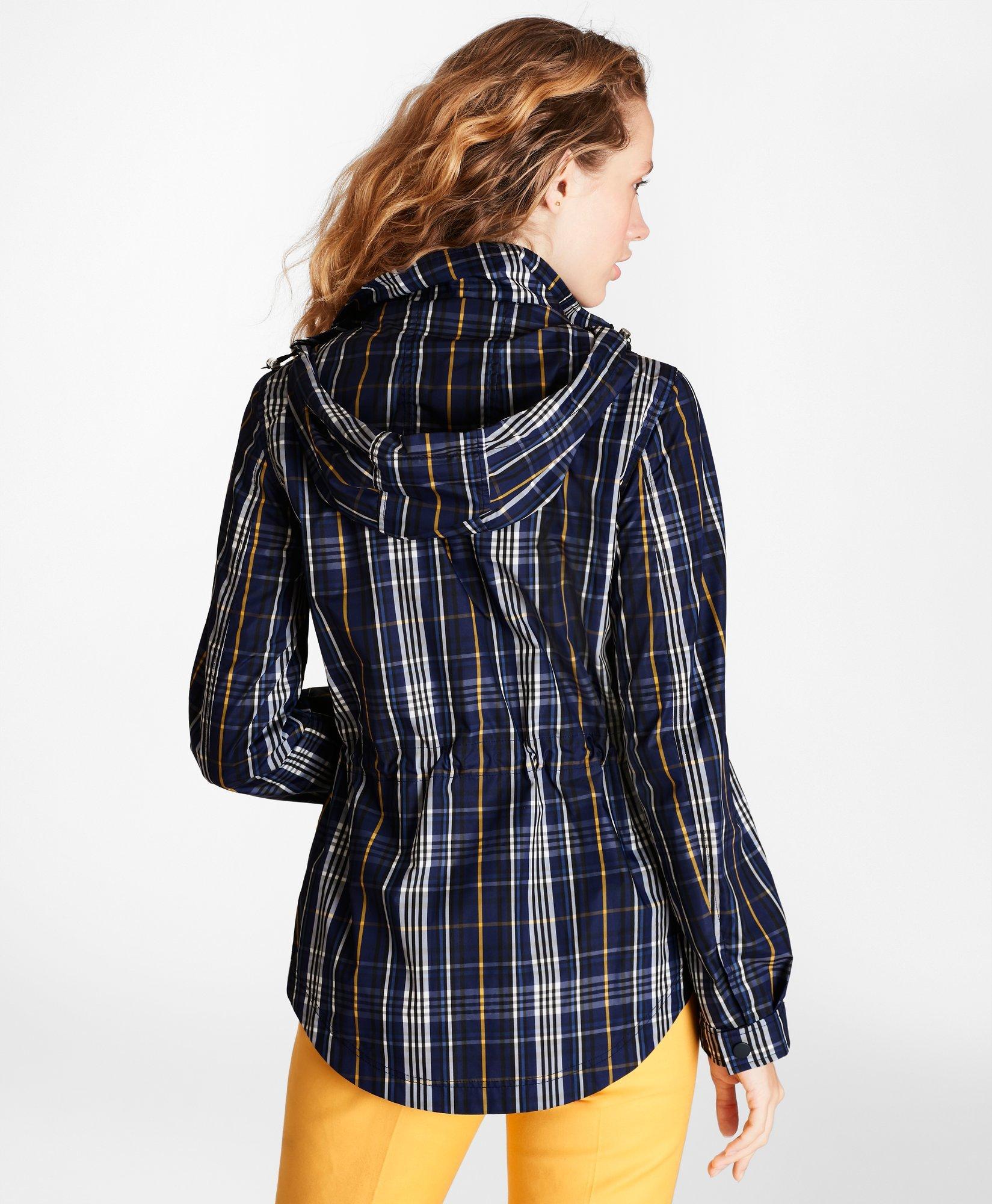 women's plaid rain jacket