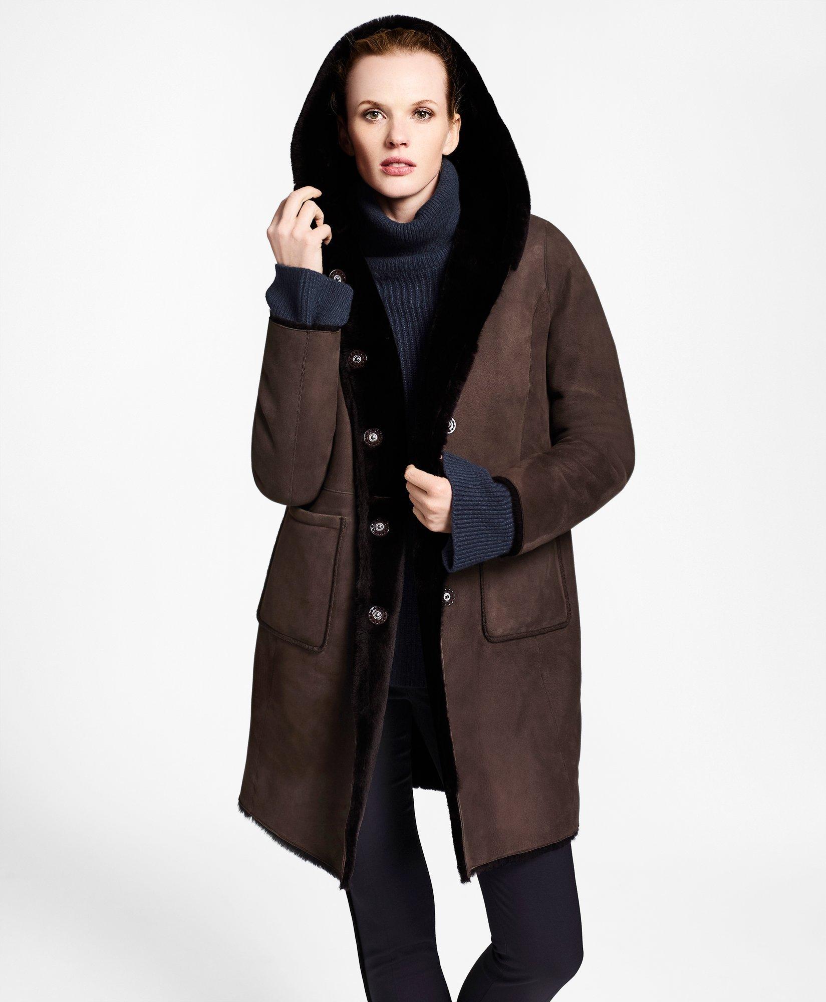 Brooks brothers store shearling coat