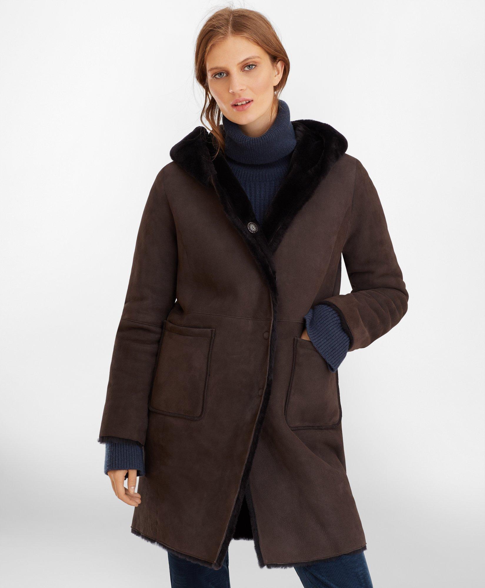 Shearling Hooded Coat