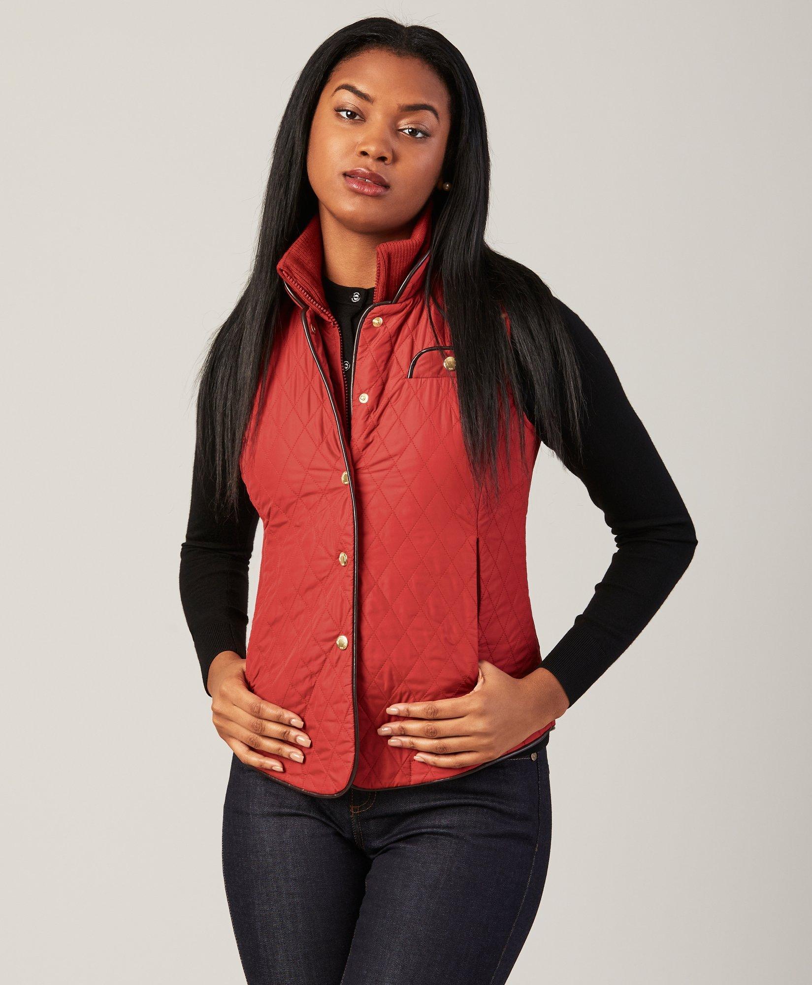 Women's Twill Quilted Vest - Red