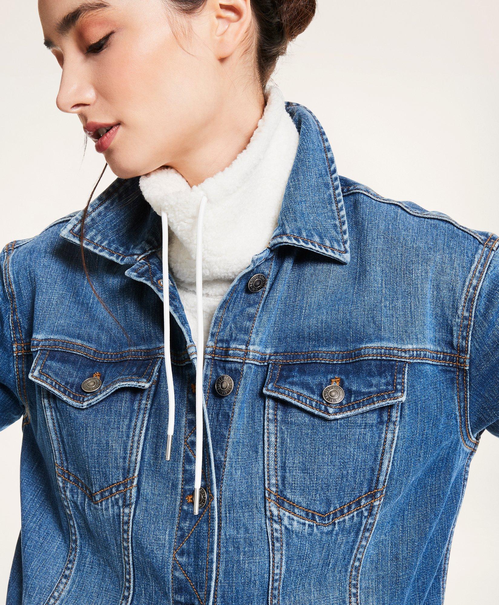 Womens denim shop jacket with stretch