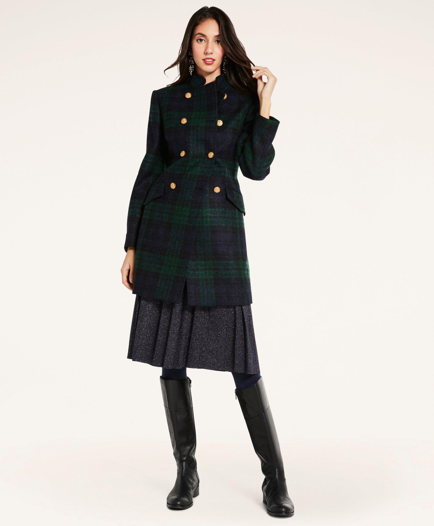 Plaid Wool and Mohair blend Coat | labiela.com