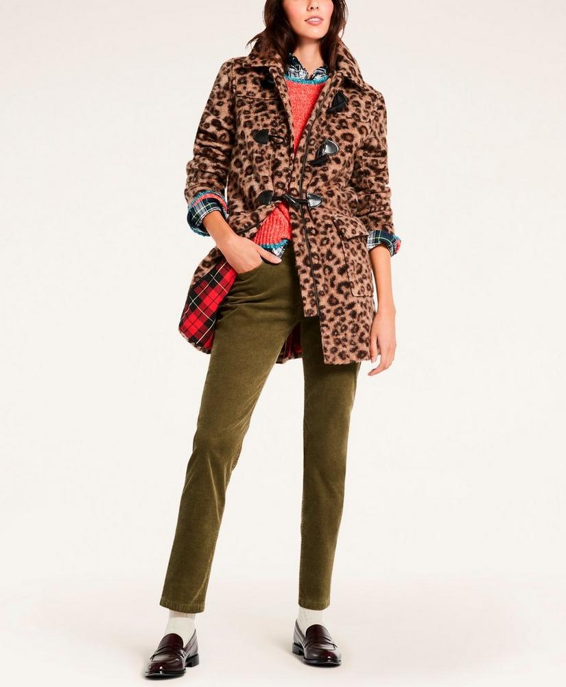 Wool Blend Toggle Leopard Coat, image 2