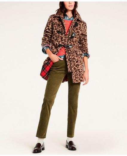 Wool Blend Toggle Leopard Coat, image 2