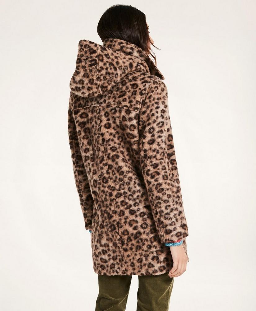 Wool Blend Toggle Leopard Coat, image 4
