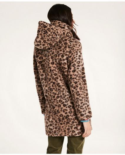 Wool Blend Toggle Leopard Coat, image 4