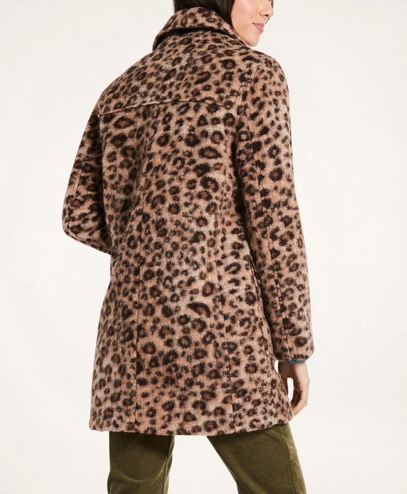 Wool Blend Toggle Leopard Coat, image 5