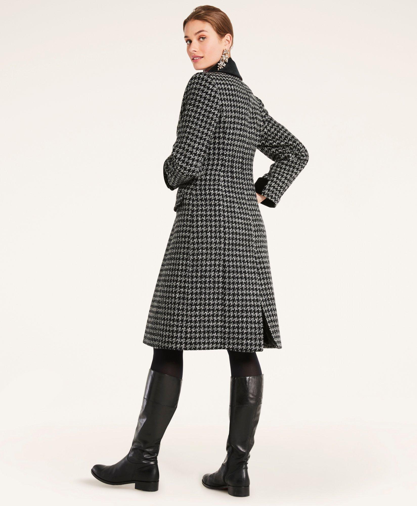 Wool Houndstooth Coat