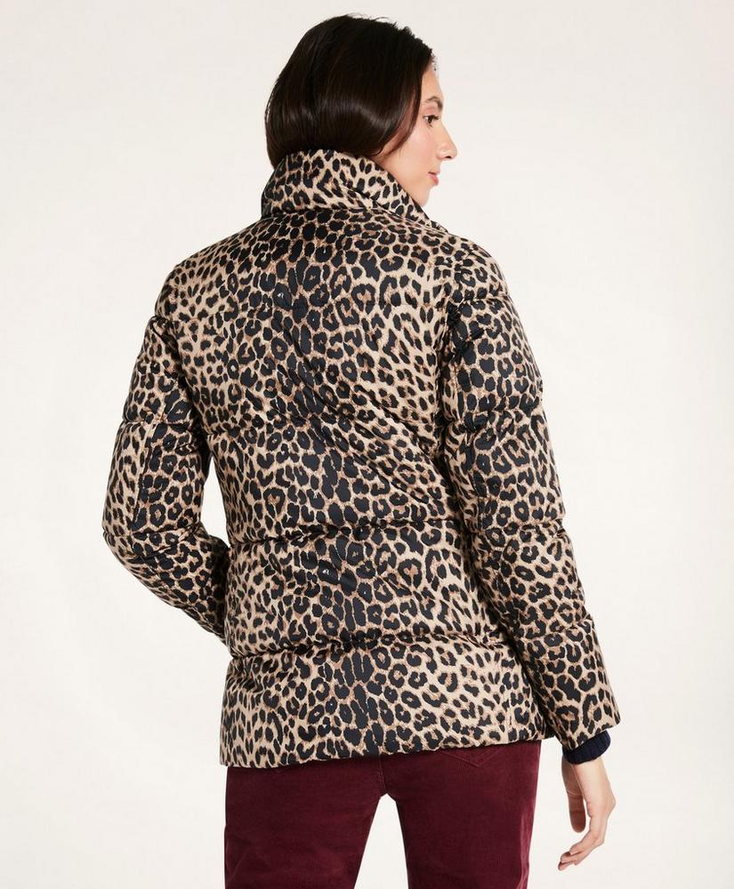 Down Reversible Leopard Print Puffer Coat, image 4