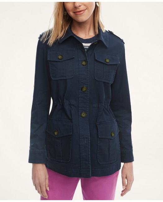 Medium Beige Women Jacket /Cotton Jacket With Lining/ Neck is Classic/Two Pocket/Size