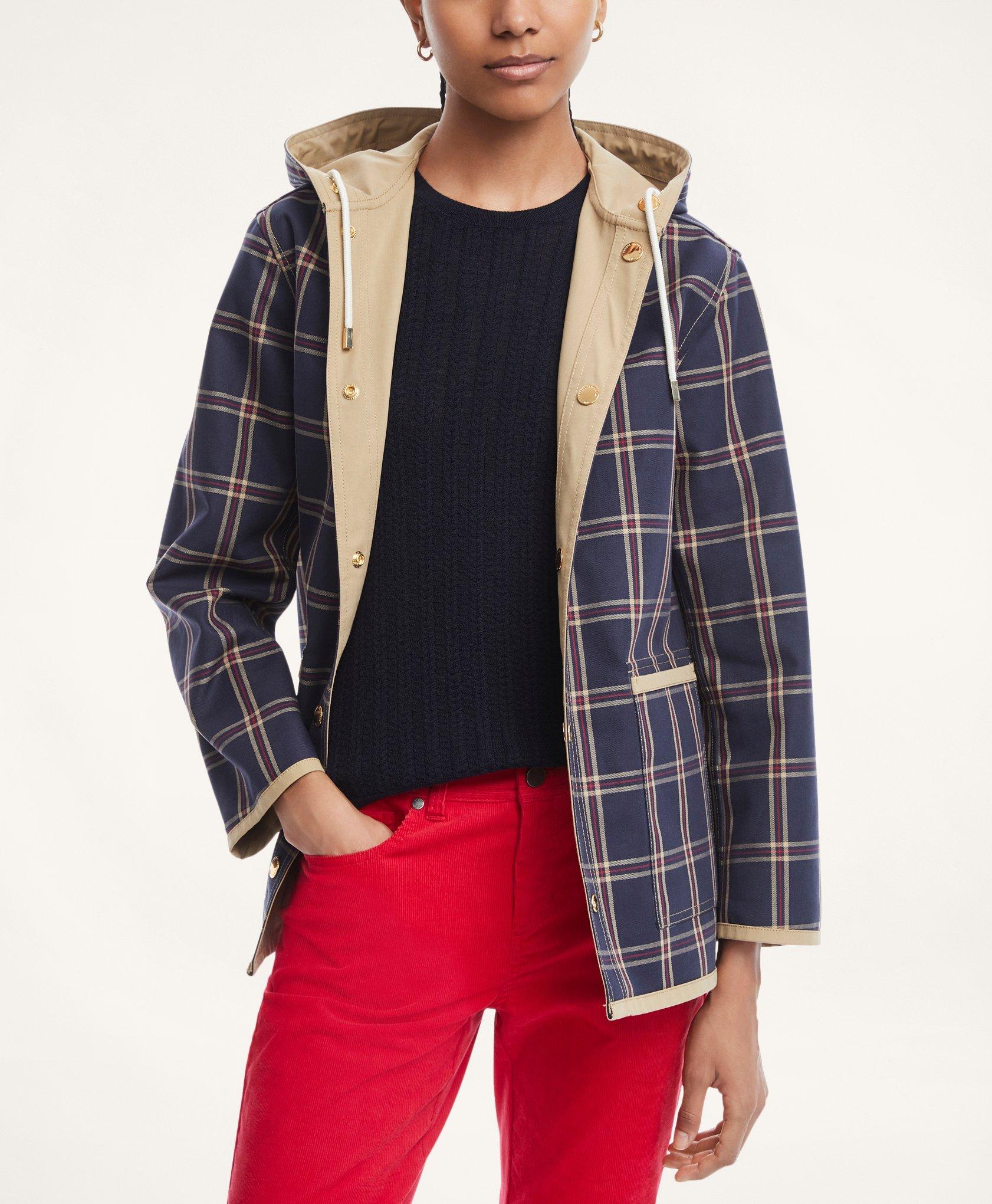 Joules tartan outlet waterproof jacket