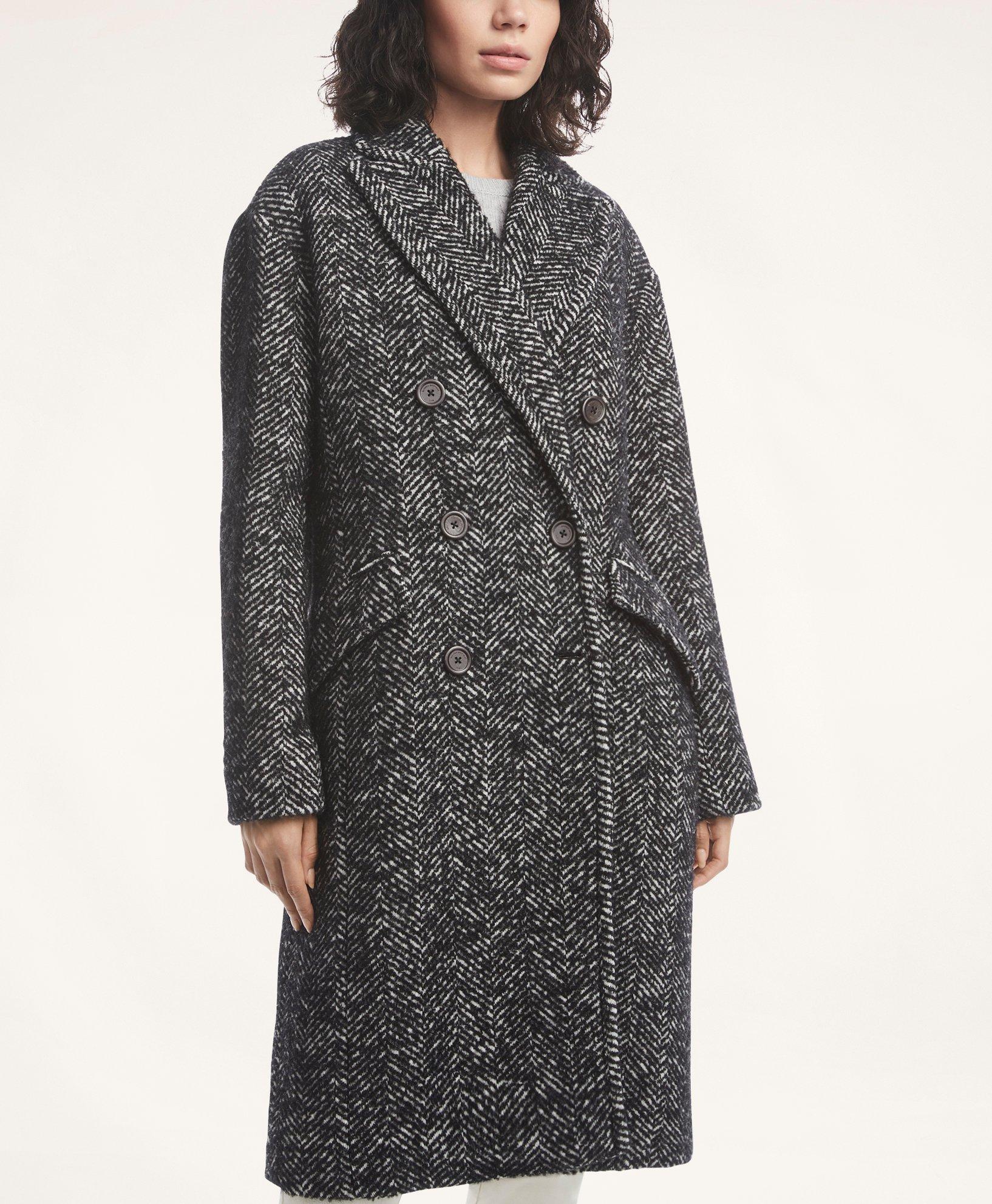 Wool Mohair Blend Double-Breasted Coat