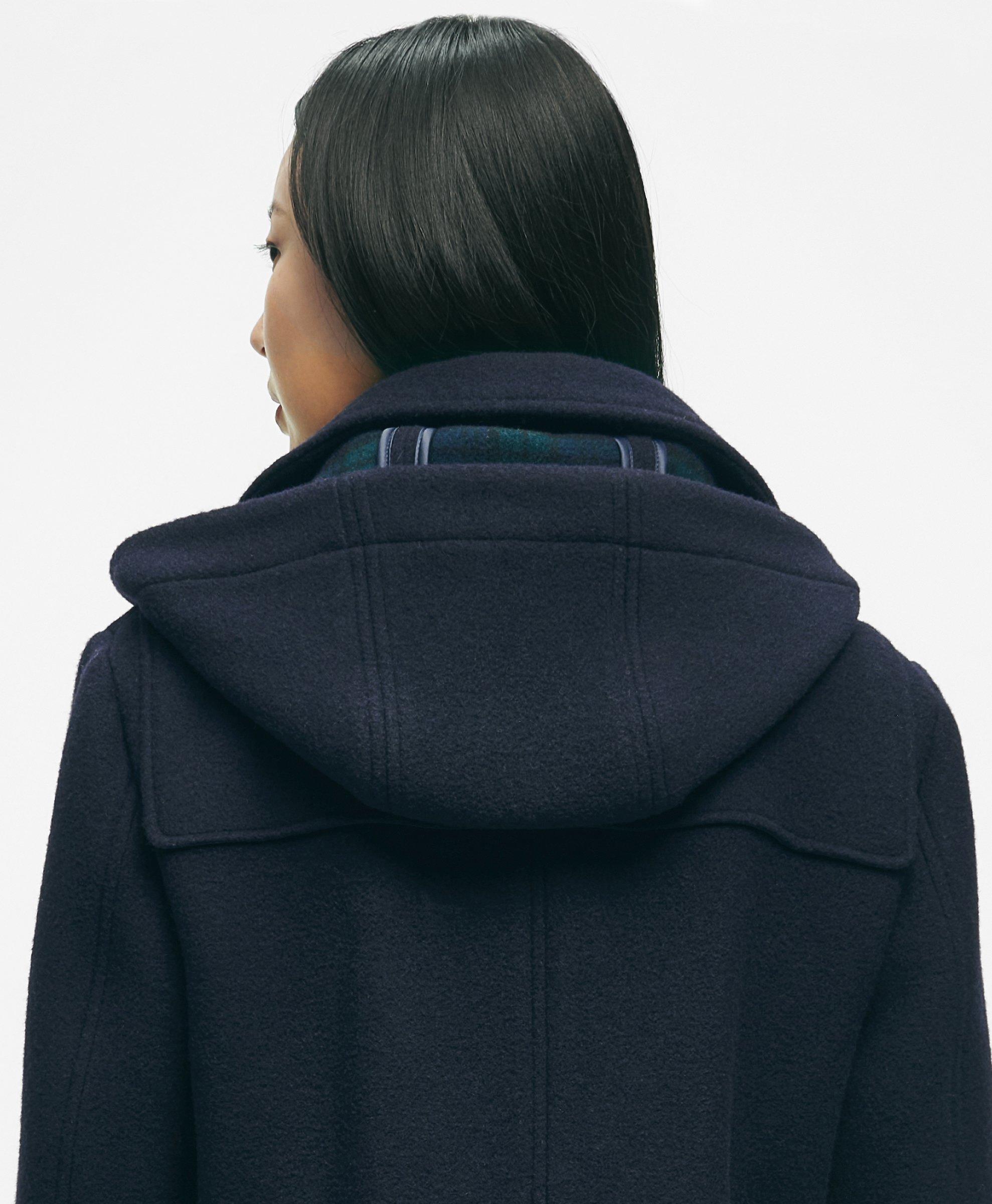 Navy wool coat with hood online