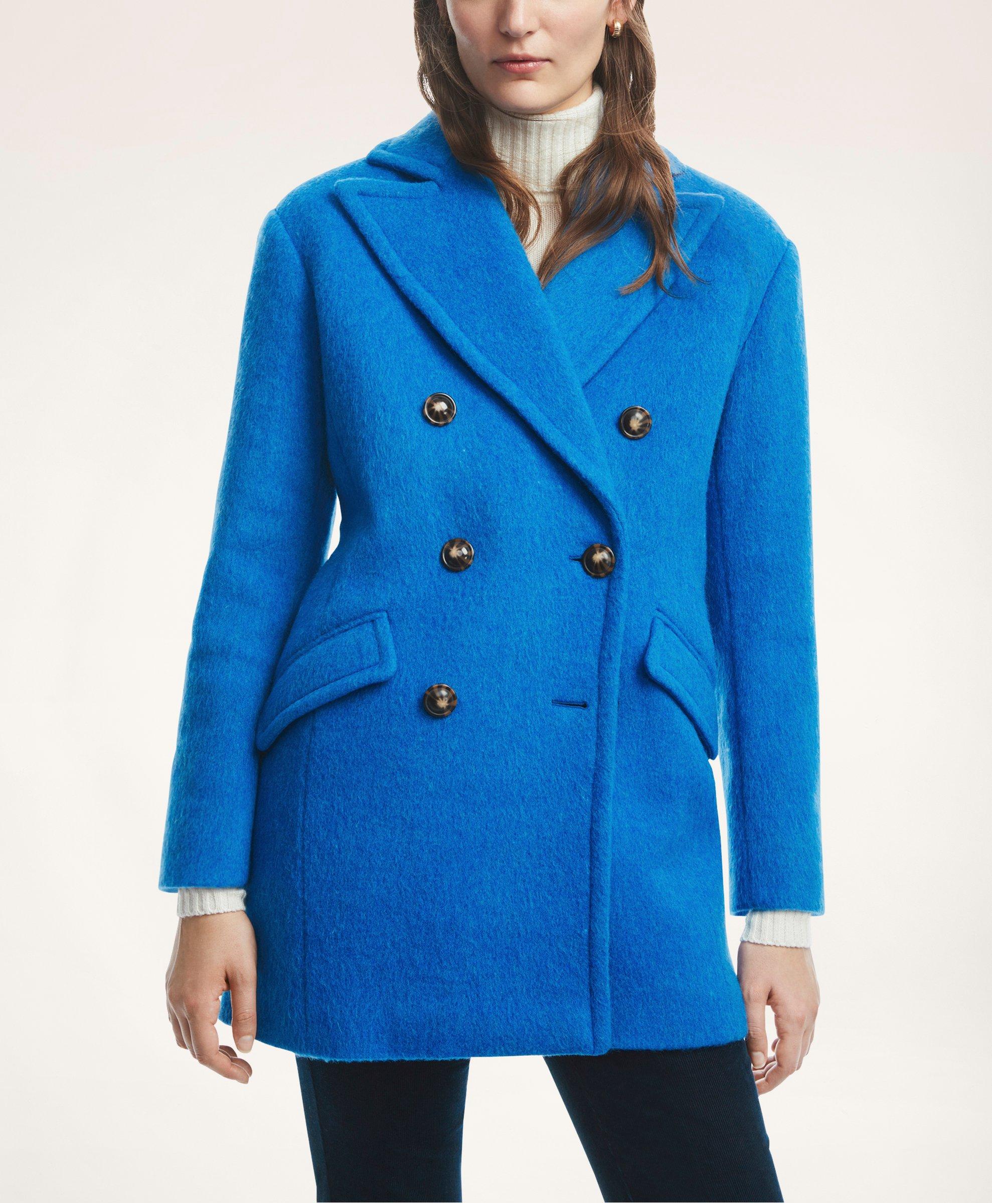 Wool Mohair Blend Double-Breasted Coat