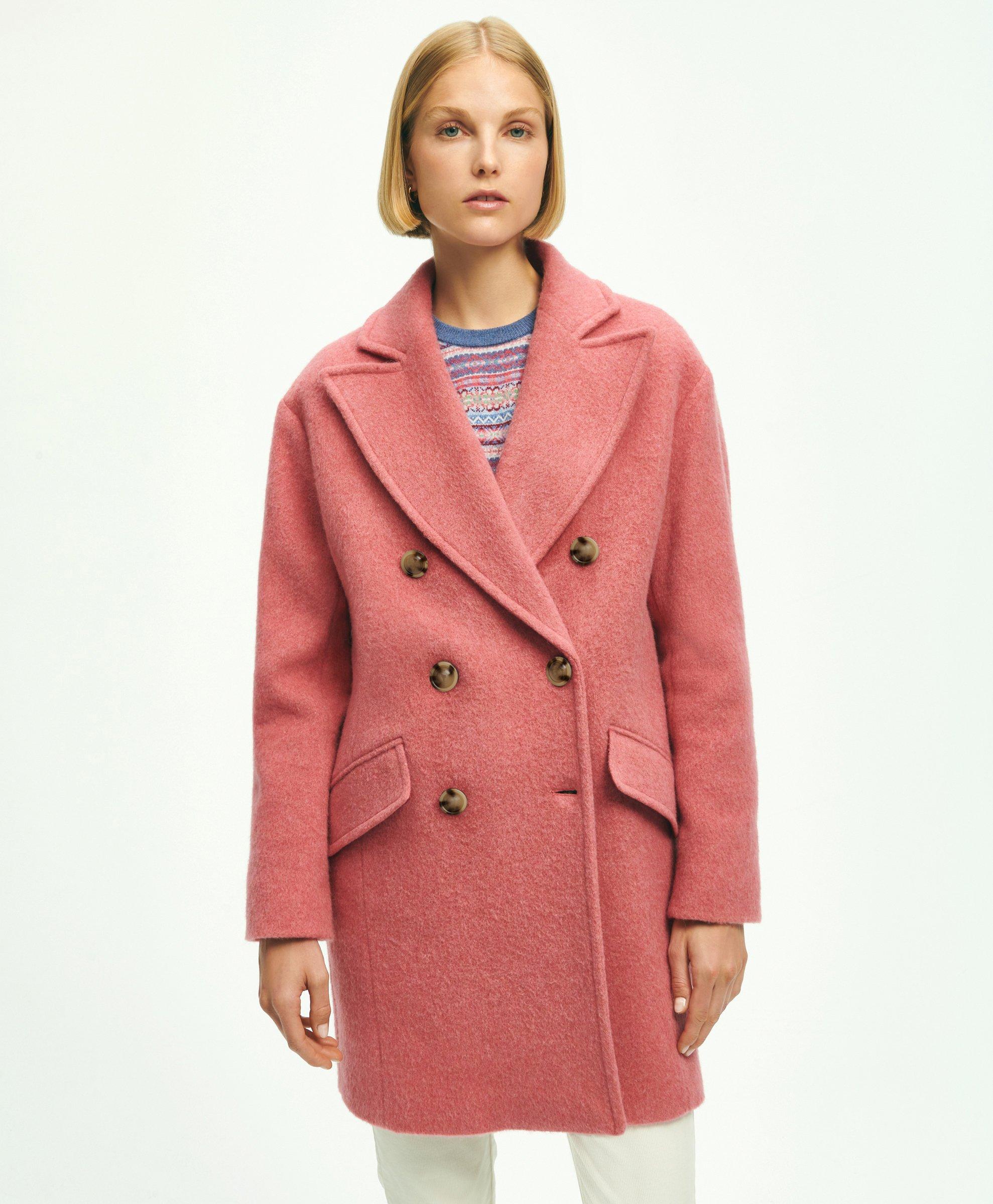 Women's double clearance breasted wool coat