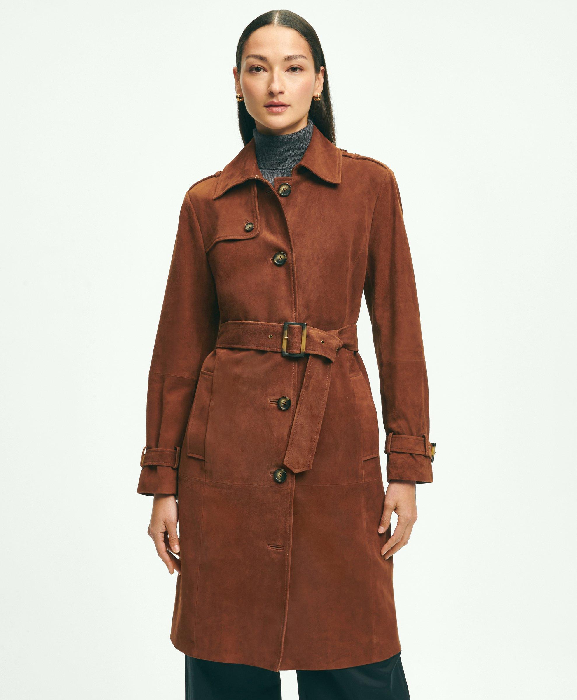 Coach suede trench coat sale