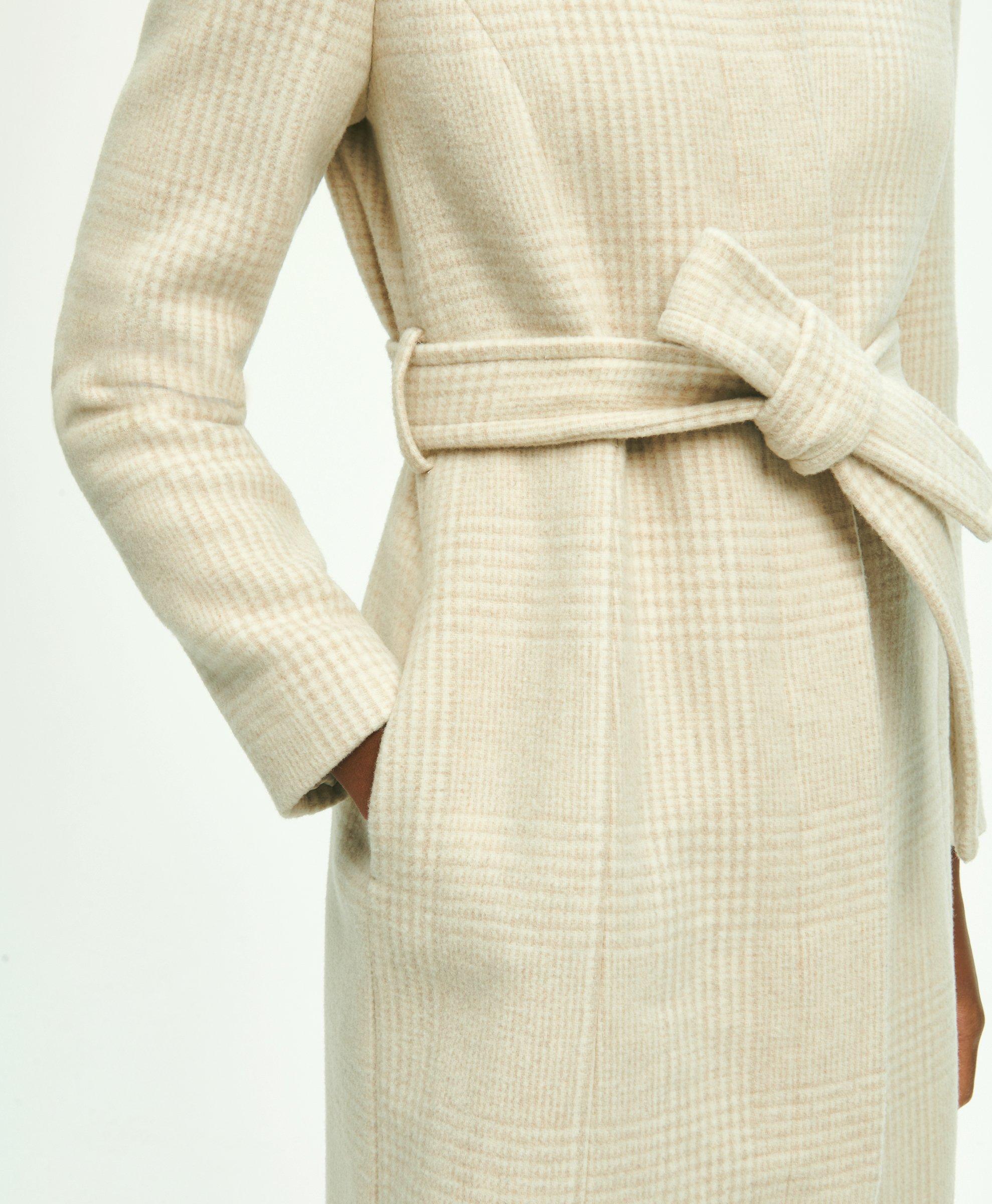 Camel wool hot sale belted coat