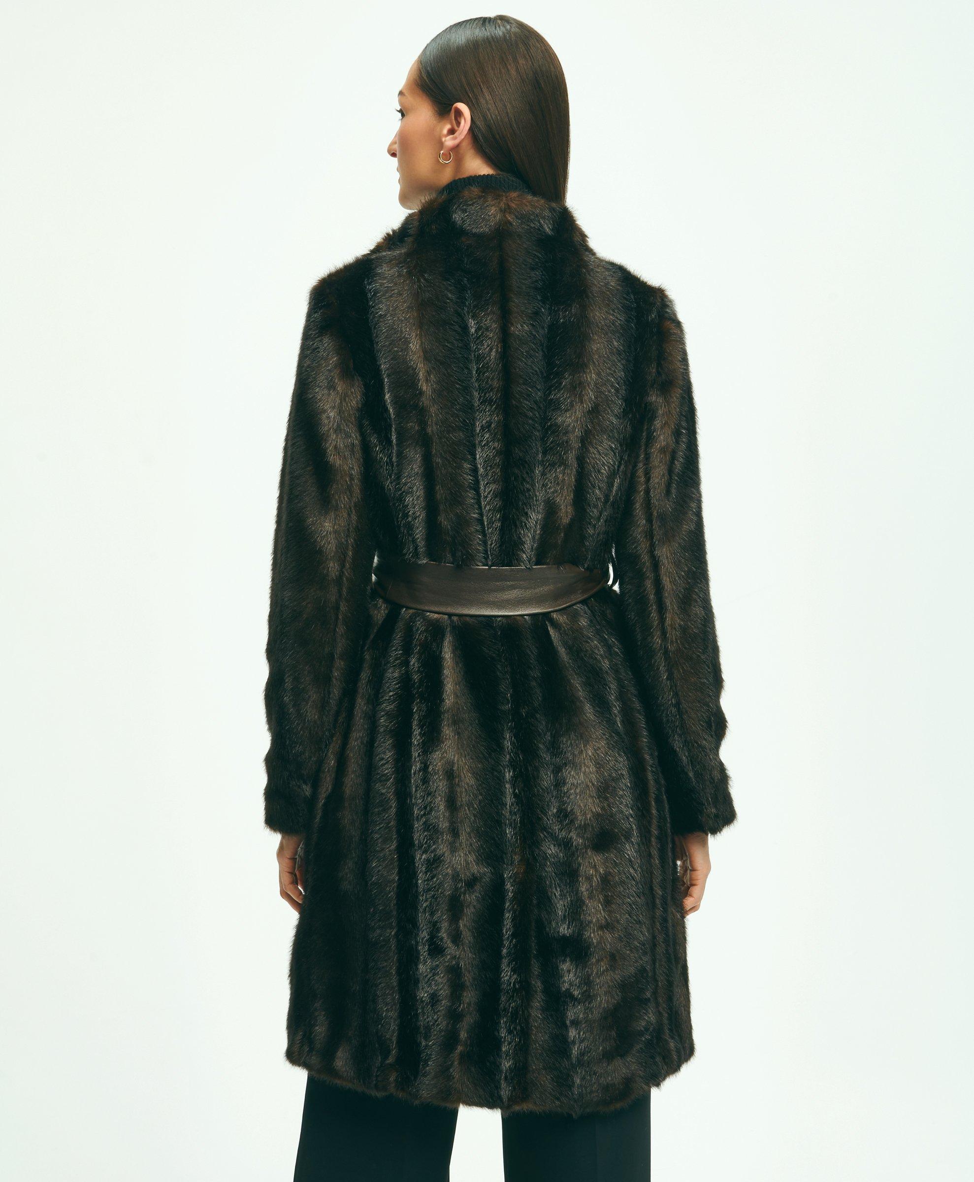 FAZ Belted faux fur coat