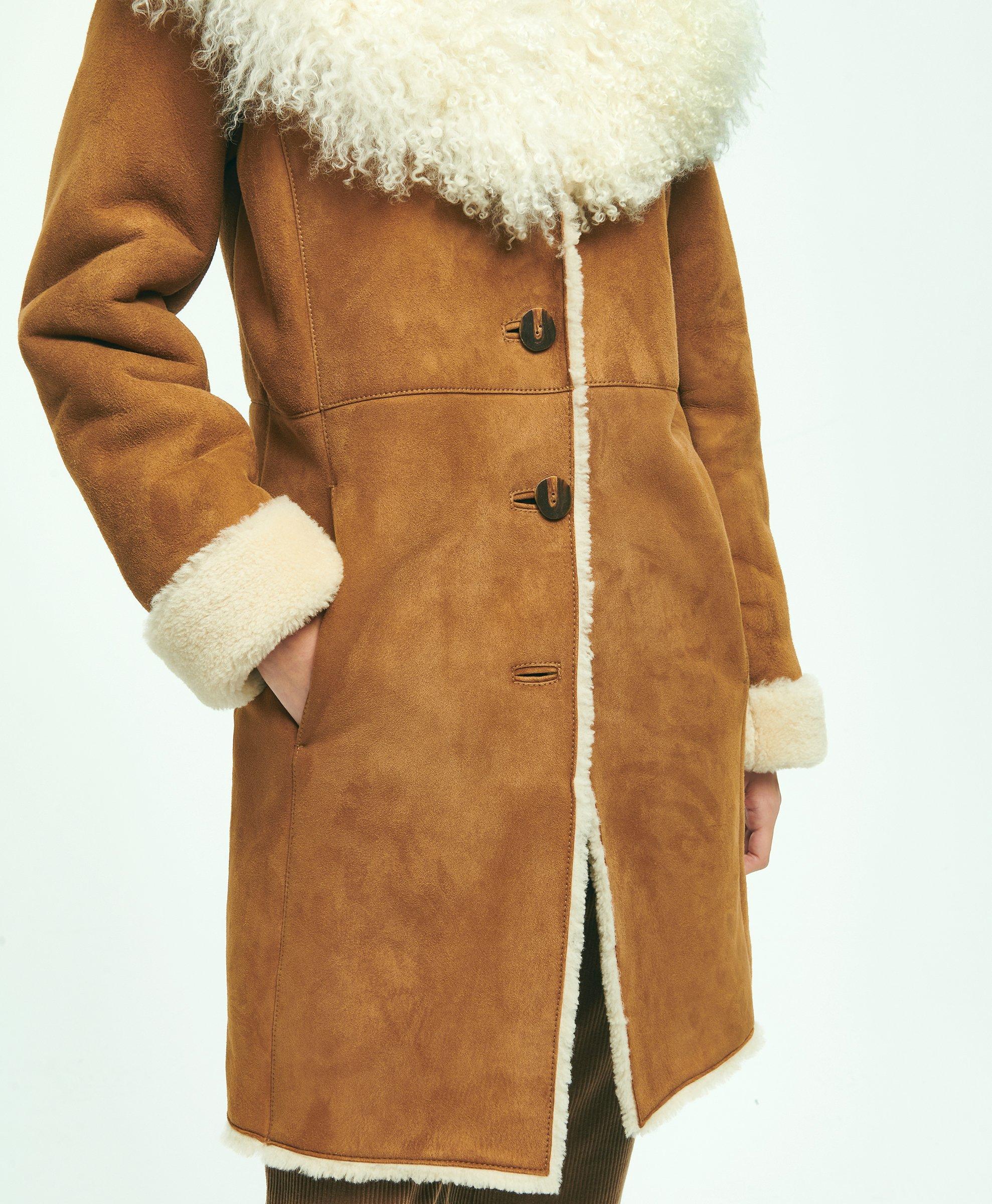 Genuine shearling coat clearance womens